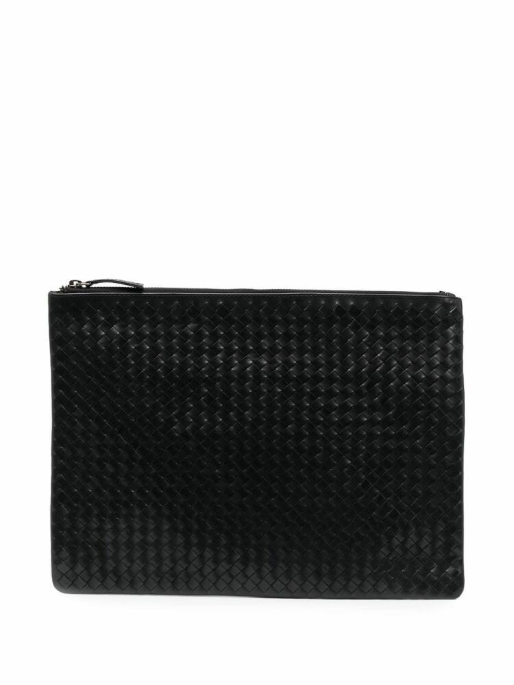 DRAGON DIFFUSION woven leather clutch bag - Black Cover