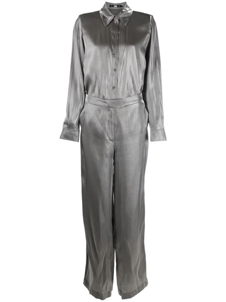 Karl Lagerfeld iridescent wide-leg jumpsuit - Grey Cover