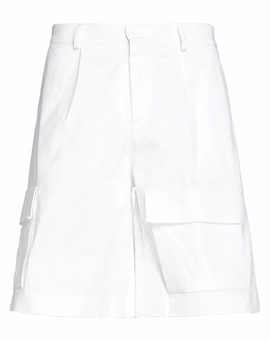 Family First Milano Man Shorts & Bermuda Shorts White Cotton, Elastane Cover