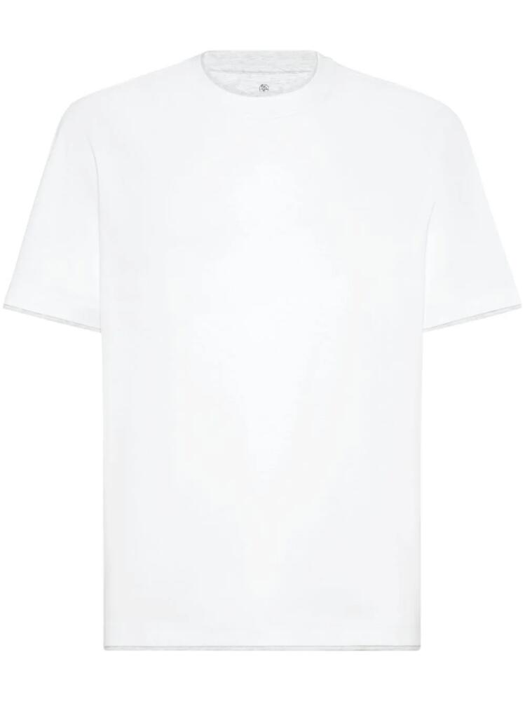 Brunello Cucinelli double-layer cotton T-shirt - White Cover