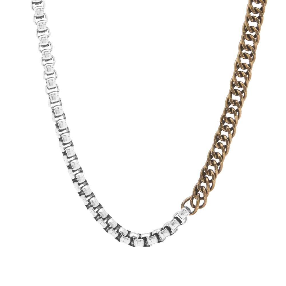 Dries Van Noten Men's Split Link Necklace in Silver Brass Cover