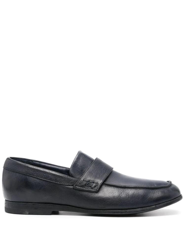 Moma pebbled-leather loafers - Blue Cover