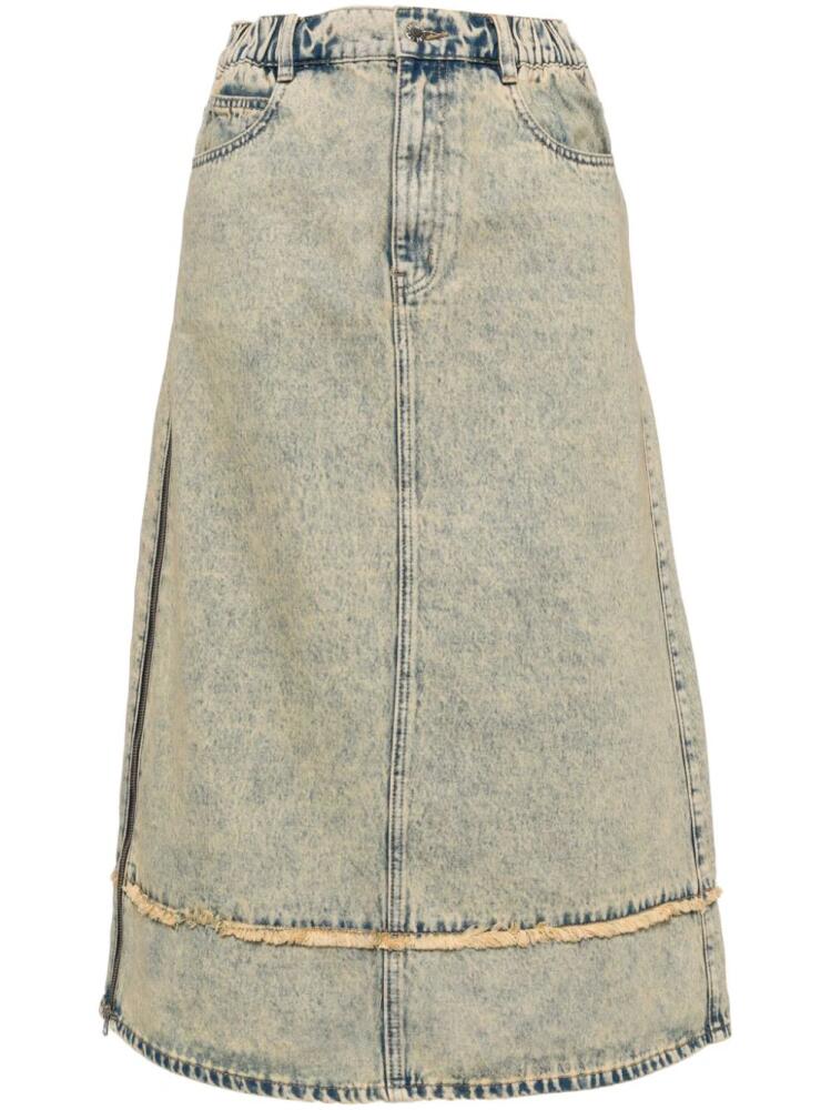 izzue washed denim midi skirt - Blue Cover