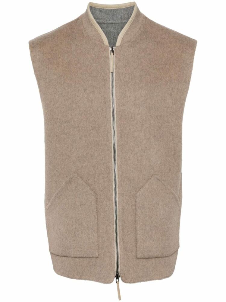 Man On The Boon. zip-up vest - Neutrals Cover