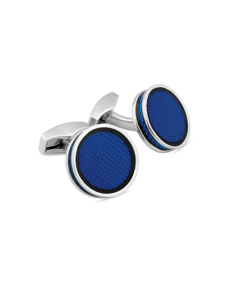 Tateossian Palladium Enamel Round Cufflinks Cover