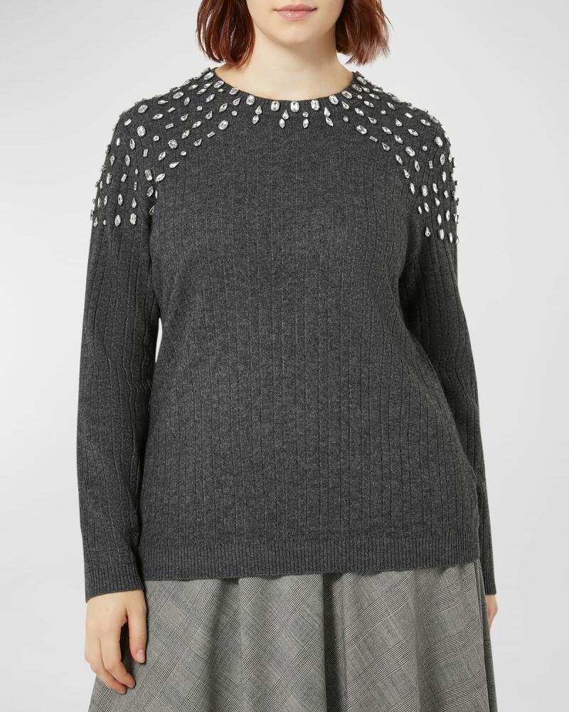 Marina Rinaldi Plus Size Giotto Crystal-Embellished Sweater Cover