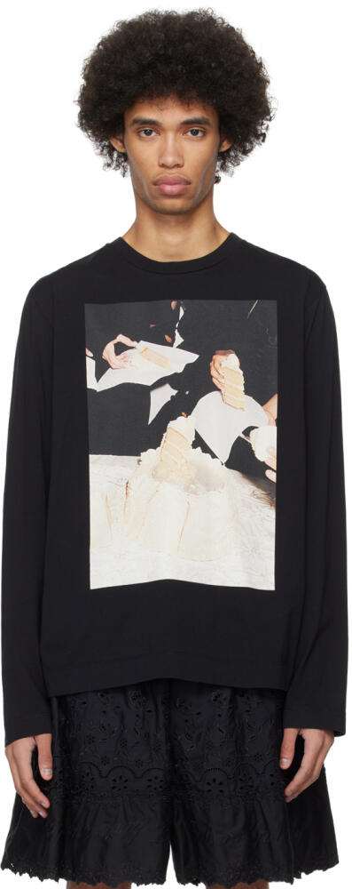 Simone Rocha Black Eating Cake Long Sleeve T-Shirt Cover