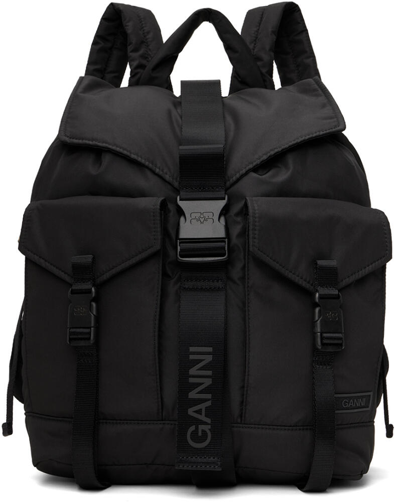 GANNI Black Tech Backpack Cover