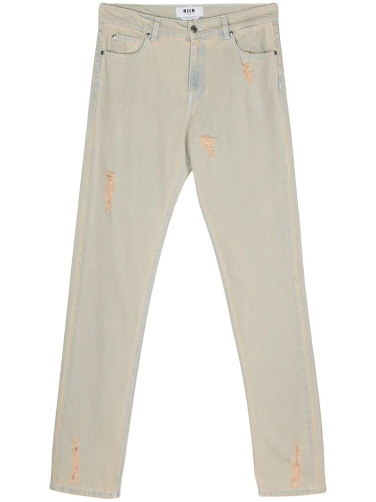 MSGM distressed straight-leg jeans - Blue Cover