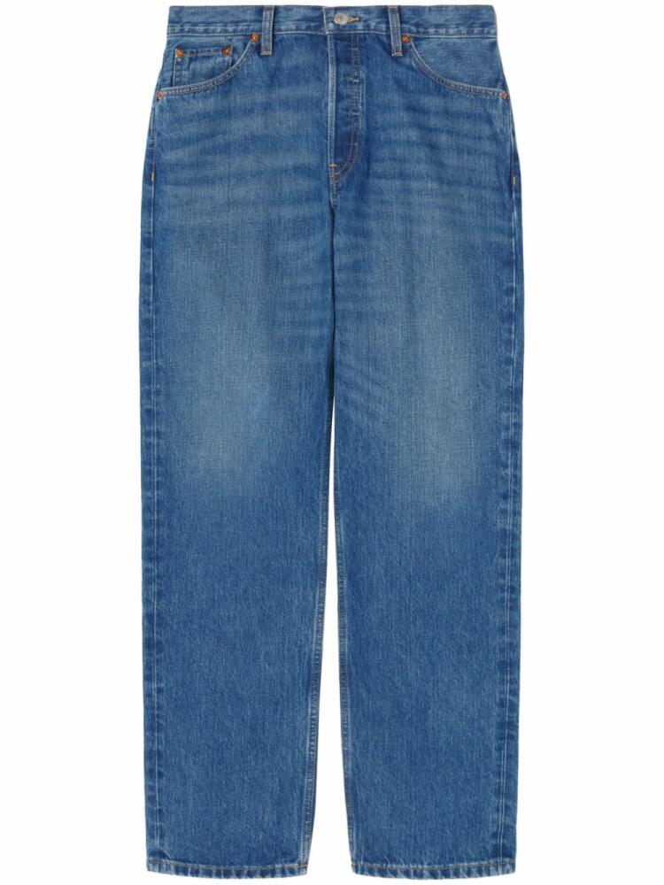 RE/DONE contrast-stitching cotton straight-leg jeans - Blue Cover