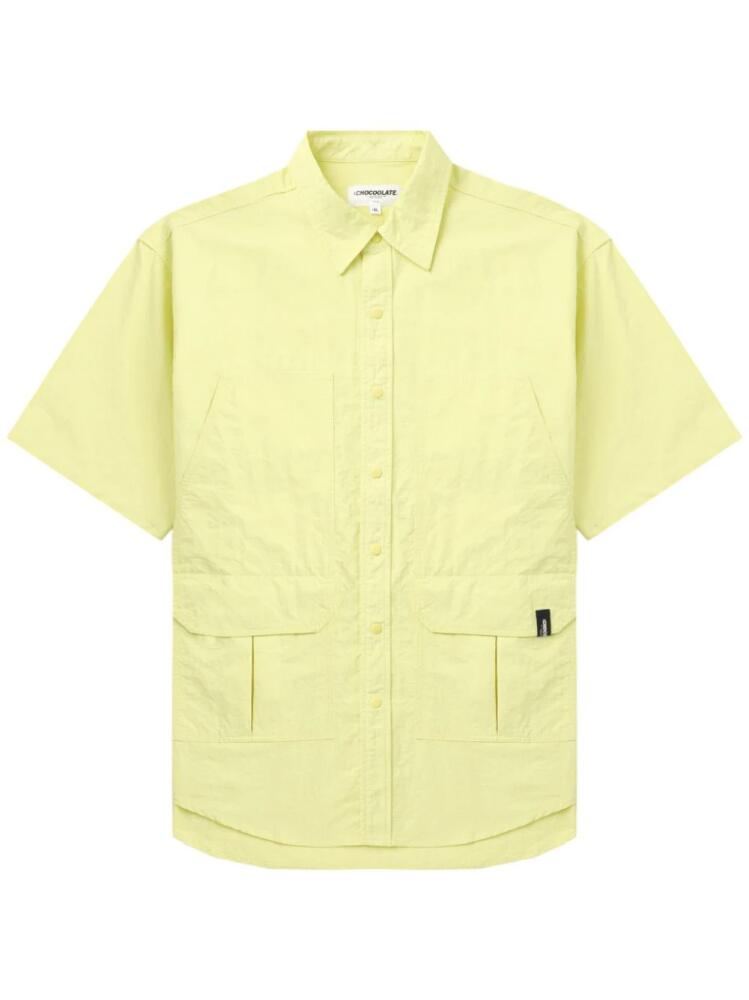 CHOCOOLATE logo-patch short-sleeves shirt - Yellow Cover