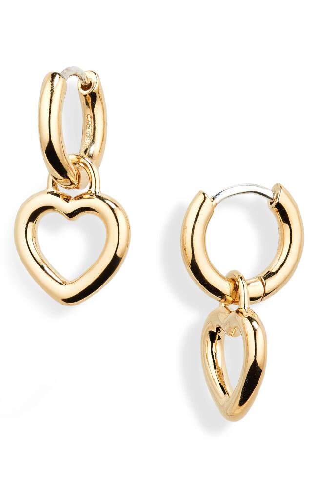 Laura Lombardi Mini Teresa Heart Charm Huggie Hoop Earrings in Brass Cover