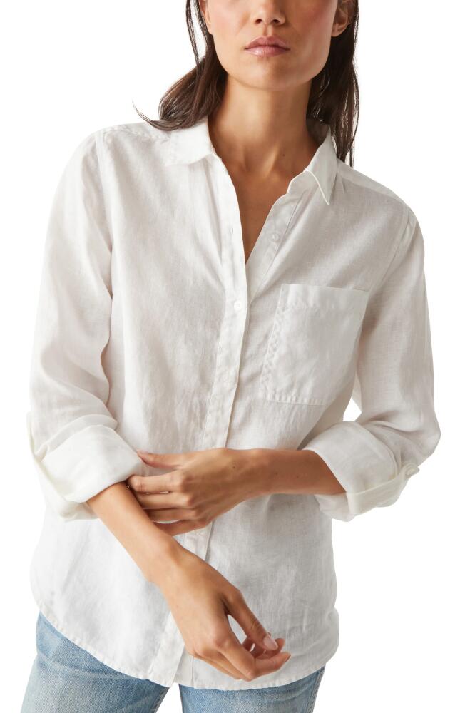 Michael Stars Spencer Linen Button-Up Shirt in White Cover