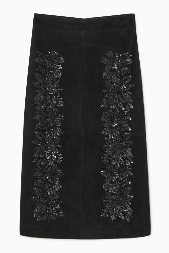 COS SEQUINED SUEDE MIDI SKIRT Cover