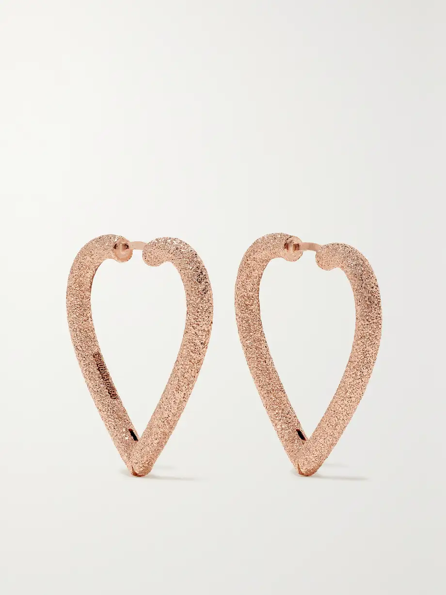 Carolina Bucci - Cuore 18-karat Rose Gold Hoop Earrings - One size Cover