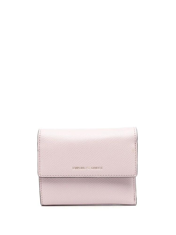 Emporio Armani tri-fold logo-stamp wallet - Pink Cover