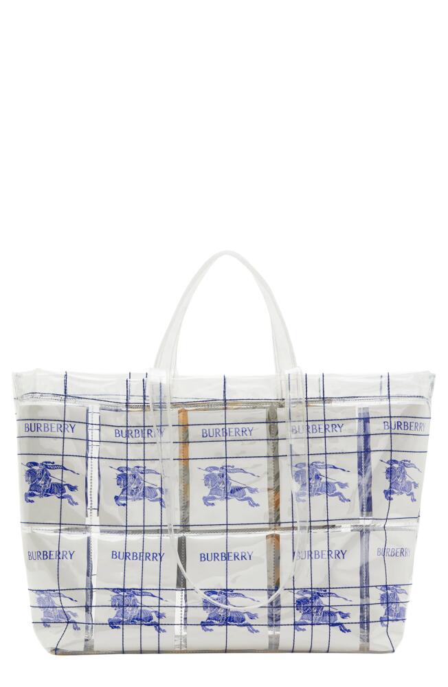 burberry Equestrian Knight Tote in White Multi Cover