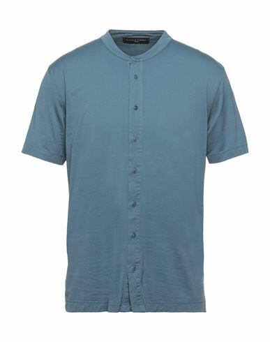 Daniele Fiesoli Man Shirt Slate blue Cotton Cover