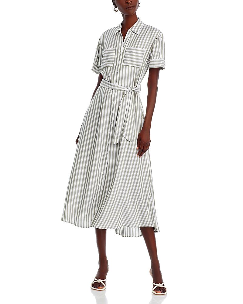 T Tahari Striped Belted Shirtdress Cover