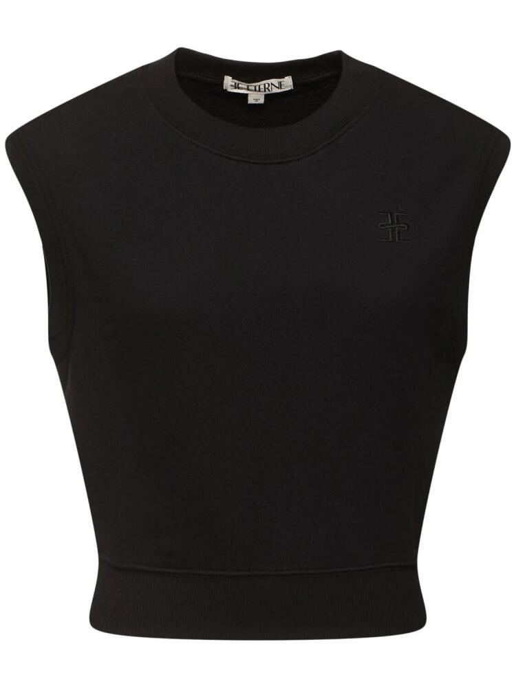 ÉTERNE Sleeveless Crewneck Jersey Top Cover