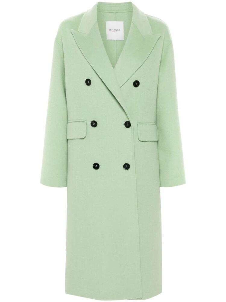 ERMANNO FIRENZE logo-patch coat - Green Cover