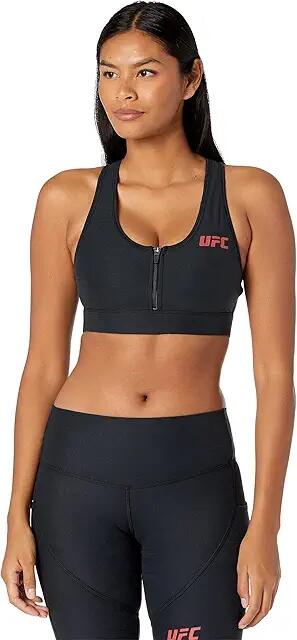 UFC Core Zip Front Sports Bra (Black) Women's Lingerie Cover