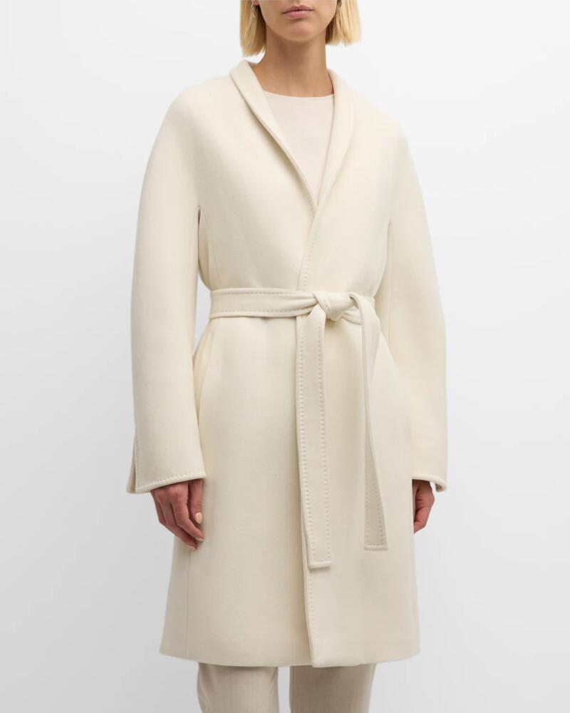 Eleventy Belted Pick Stitch Wool Coat Cover