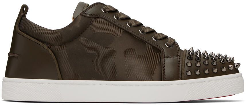 Christian Louboutin Khaki Louis Junior Spikes Sneakers Cover