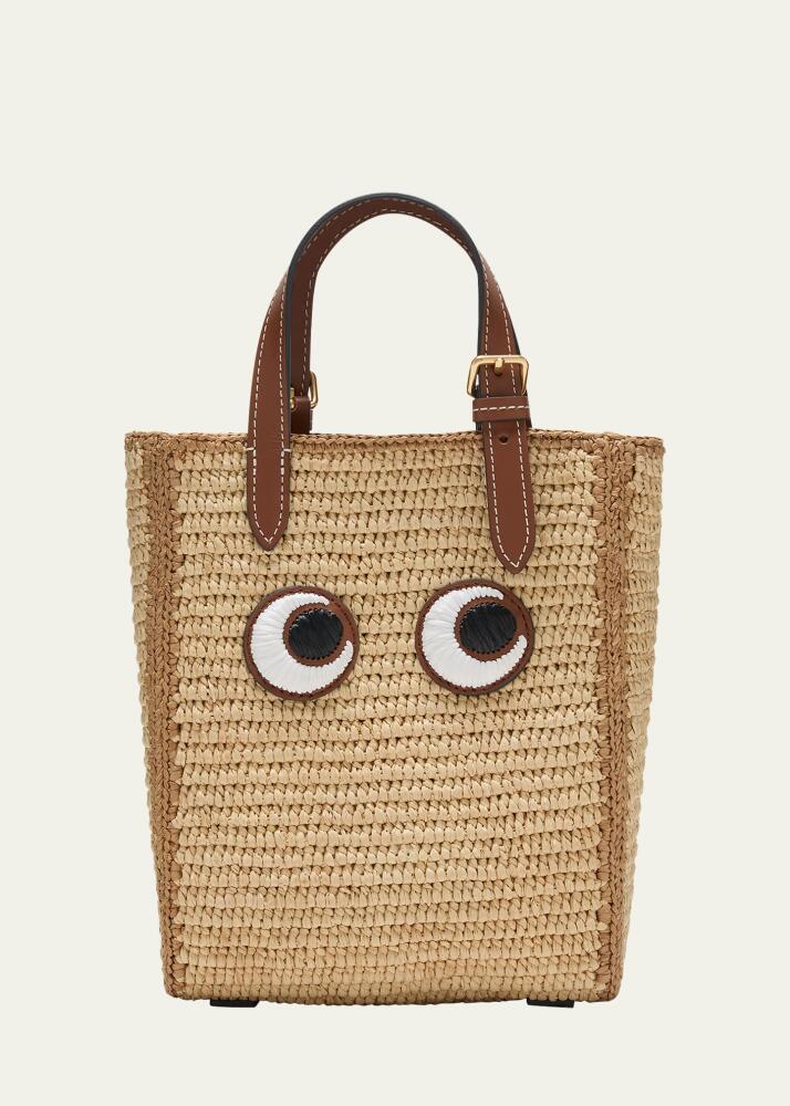 Anya Hindmarch Mini Eyes Raffia North-South Tote Bag Cover