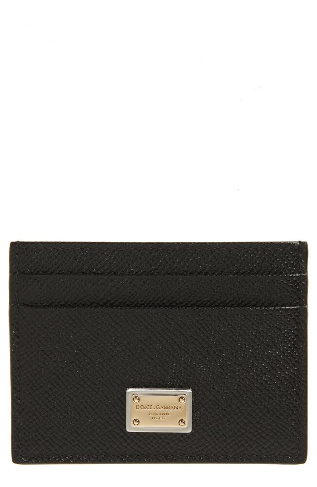 Dolce&Gabbana DG Placard Calfskin Card Holder in Black Cover