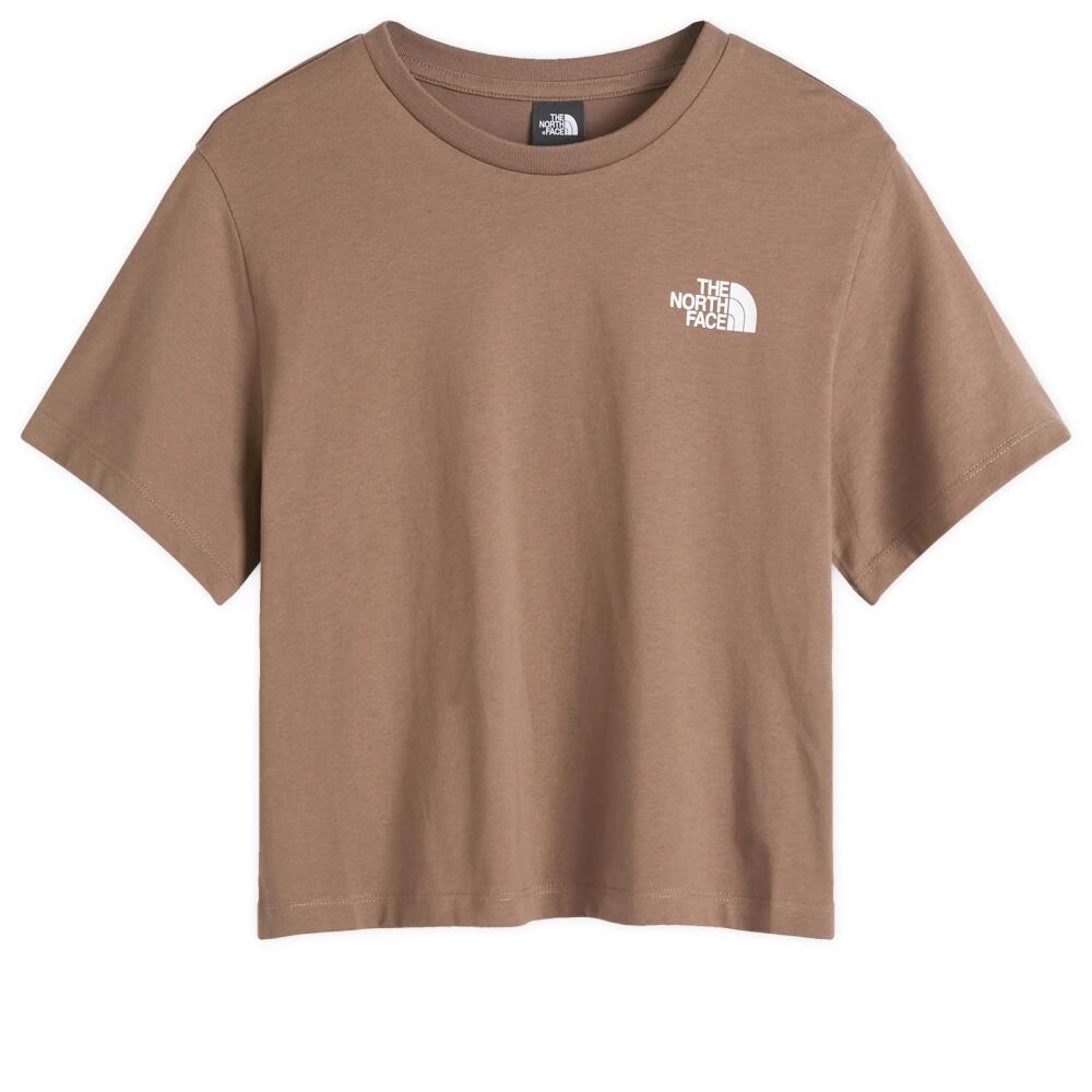 The North Face Women's Cropped Simple Dome T-Shirt in Brown Cover