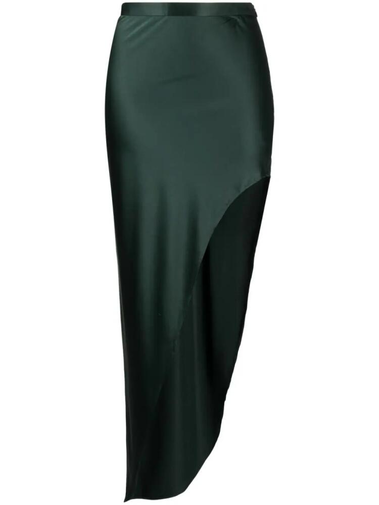 Fleur Du Mal high-waisted stretch-silk skirt - Green Cover