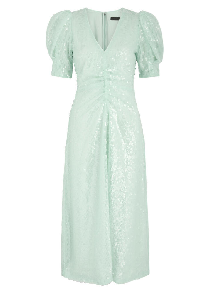 Rotate Birger Christensen Sequin-embellished Tulle Midi Dress - Light Green Cover