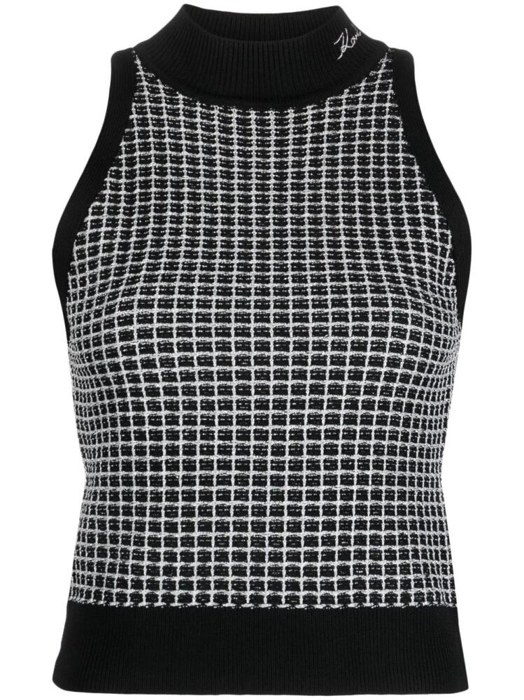 Karl Lagerfeld sleeveless bouclé top - Black Cover