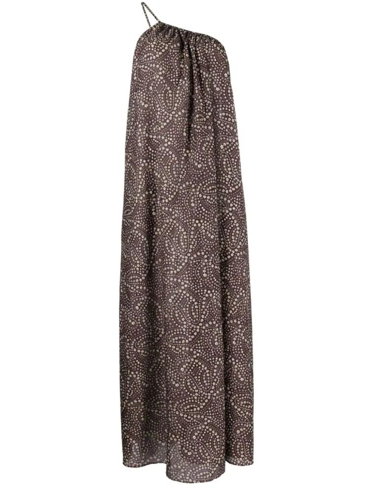 Matteau floral-print one-shoulder maxi dress - Brown Cover