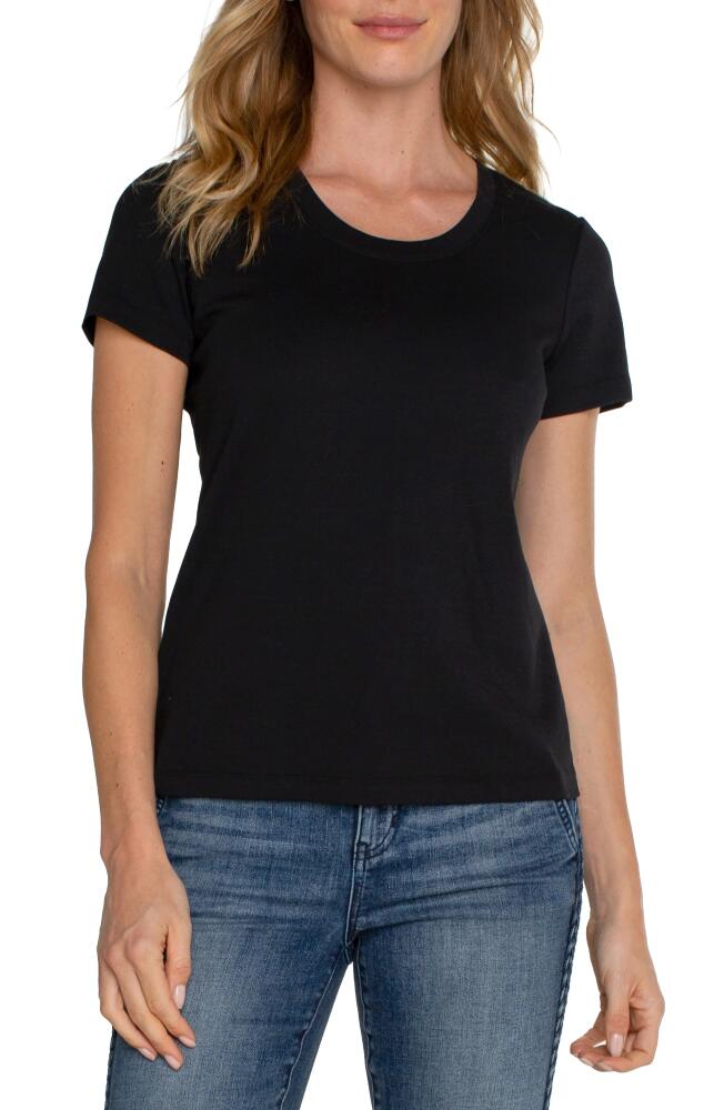 Liverpool Los Angeles Scoop Neck Cotton T-Shirt in Black Cover