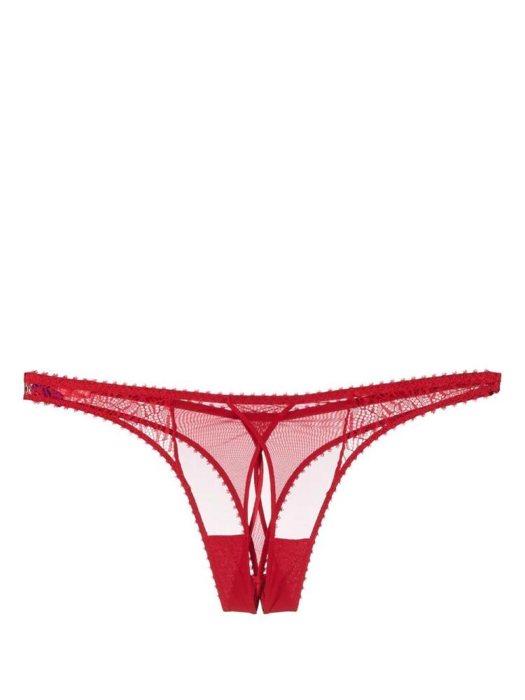 Maison Close lace scallop thong - Red Cover