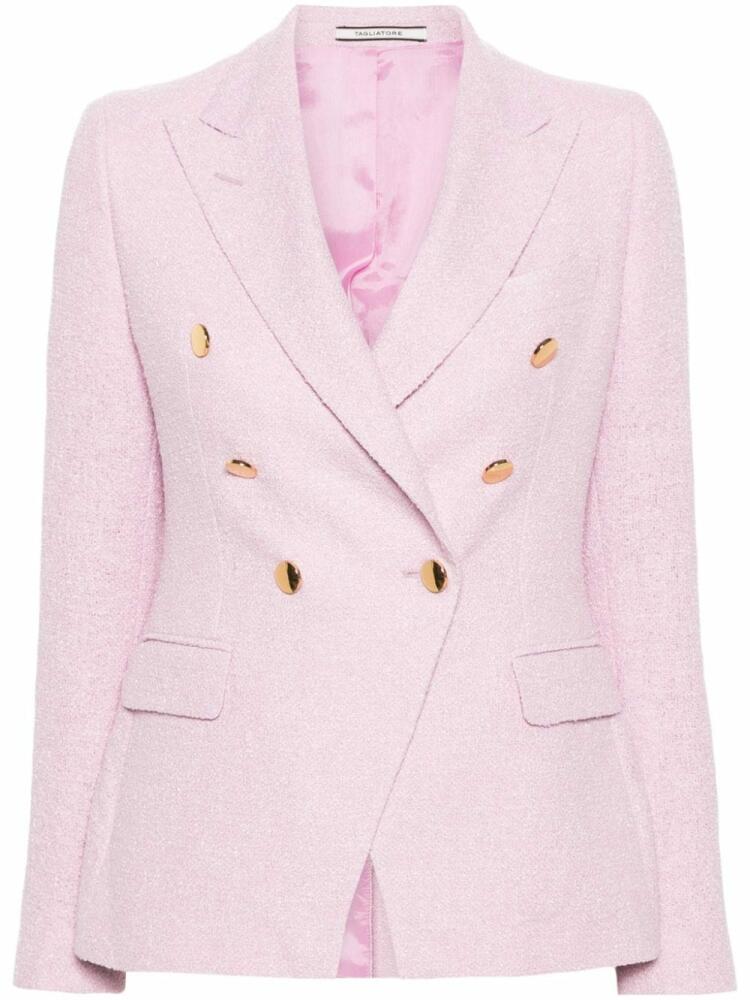 Tagliatore bouclé double-breasted blazer - Pink Cover