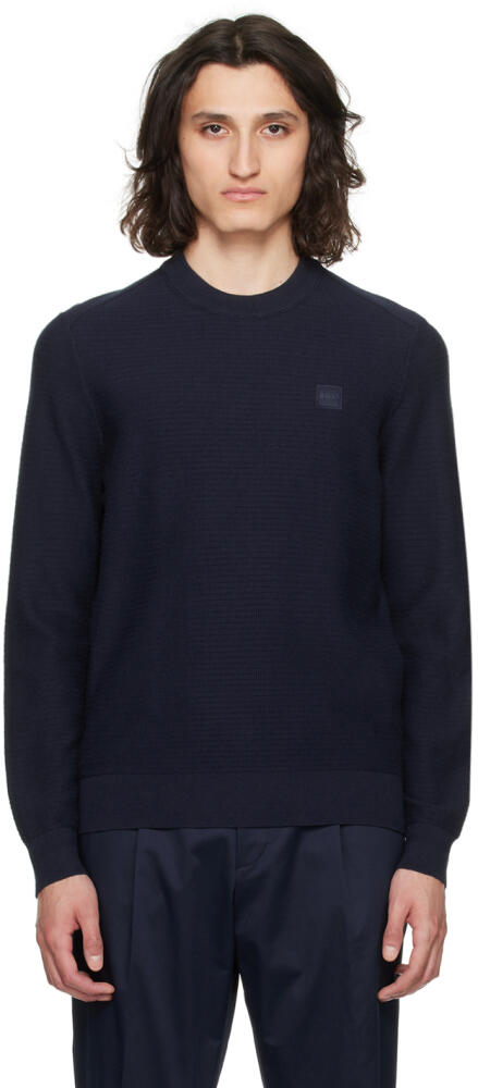 BOSS Navy Patch Sweater Cover