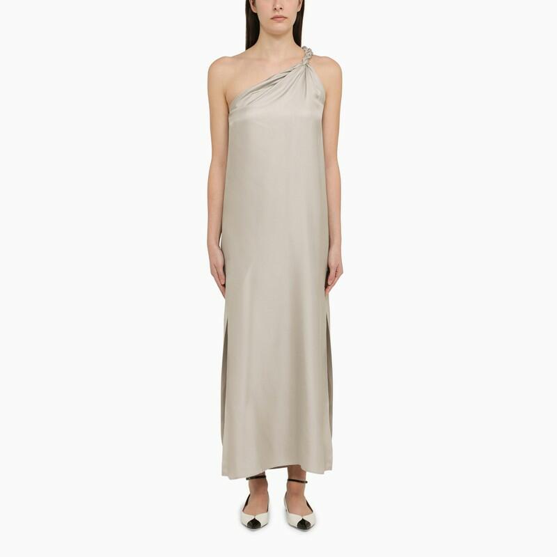 Loulou Studio Adela silver grey silk long dress Cover