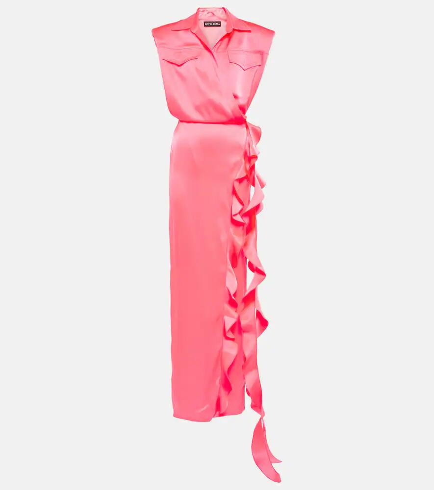 David Koma Ruffle satin wrap gown Cover