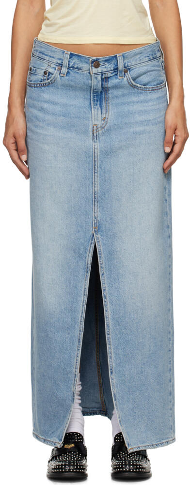 Levi's Blue Ankle Column Denim Midi Skirt Cover