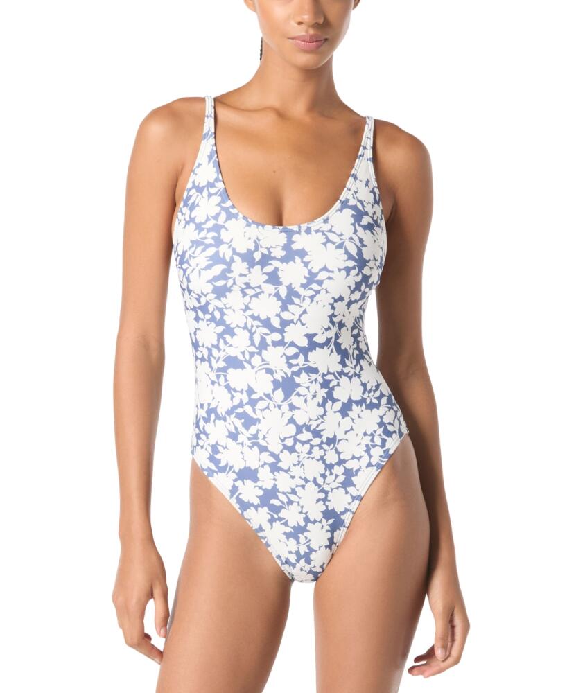 Michael Michael Kors Women's Printed Strappy One-Piece Swimsuit - Chambry Cover