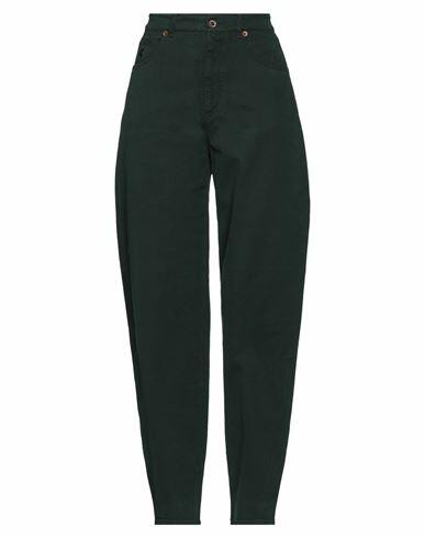 Avantgar Denim By European Culture Woman Pants Dark green Cotton, Polyester, Elastane Cover