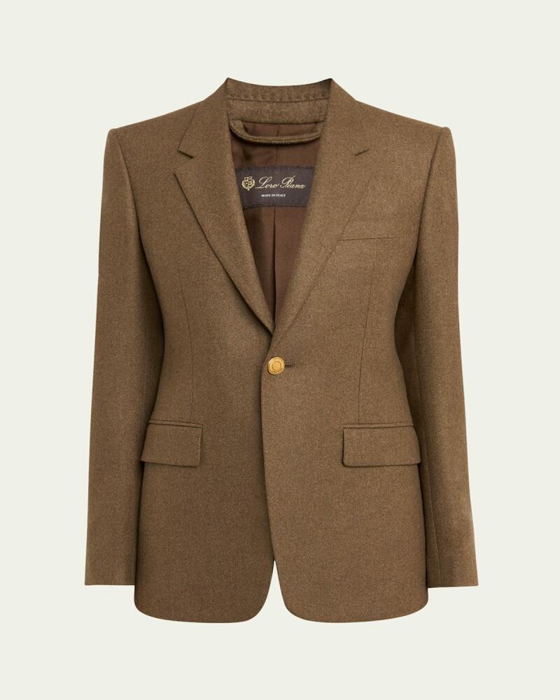 Loro Piana Hellen Cashmere Flannel Single-Breasted Jacket Cover