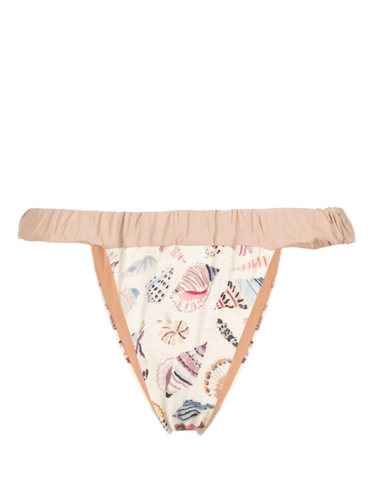 Marysia shell-print bikini bottoms - Neutrals Cover