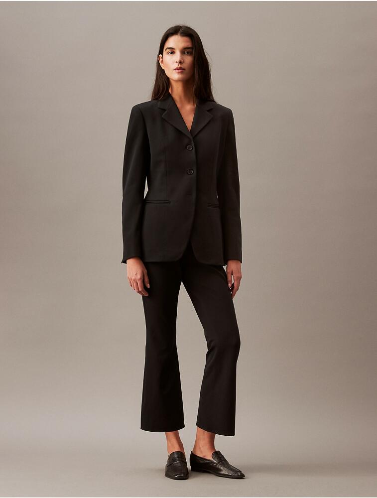 Calvin Klein Women's Stretch Crepe Fitted Blazer - Black Cover