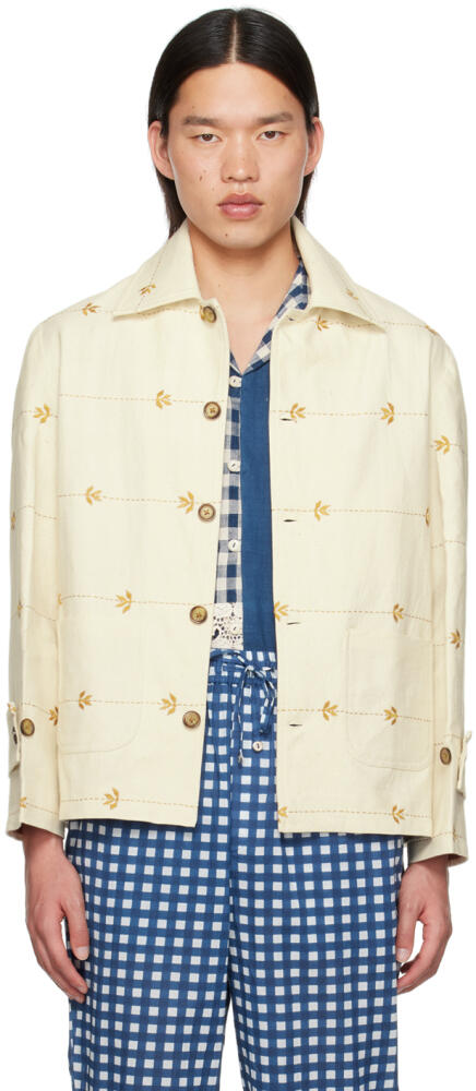 HARAGO Off-White Embroidered Jacket Cover