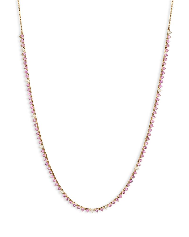 Adina Reyter 14K Yellow Gold Pink Sapphire & Diamond Riviera Collar Necklace, 15-16 Cover