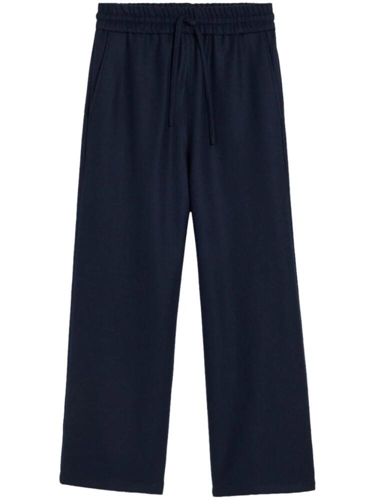 AMI Paris drawstring-waist wool trousers - Blue Cover